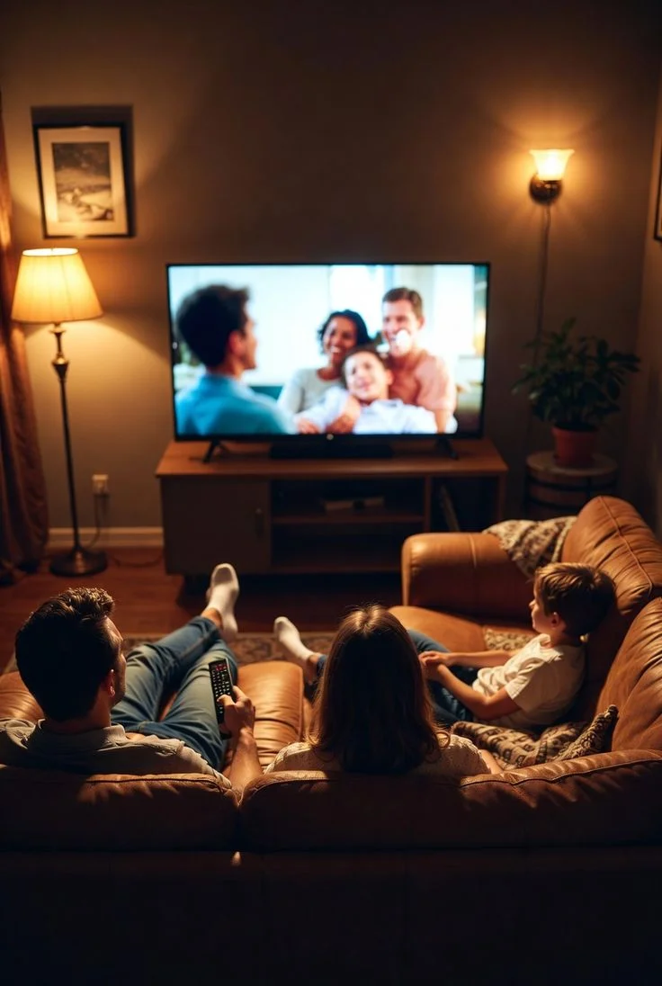 Familia disfrutando Flujo TV